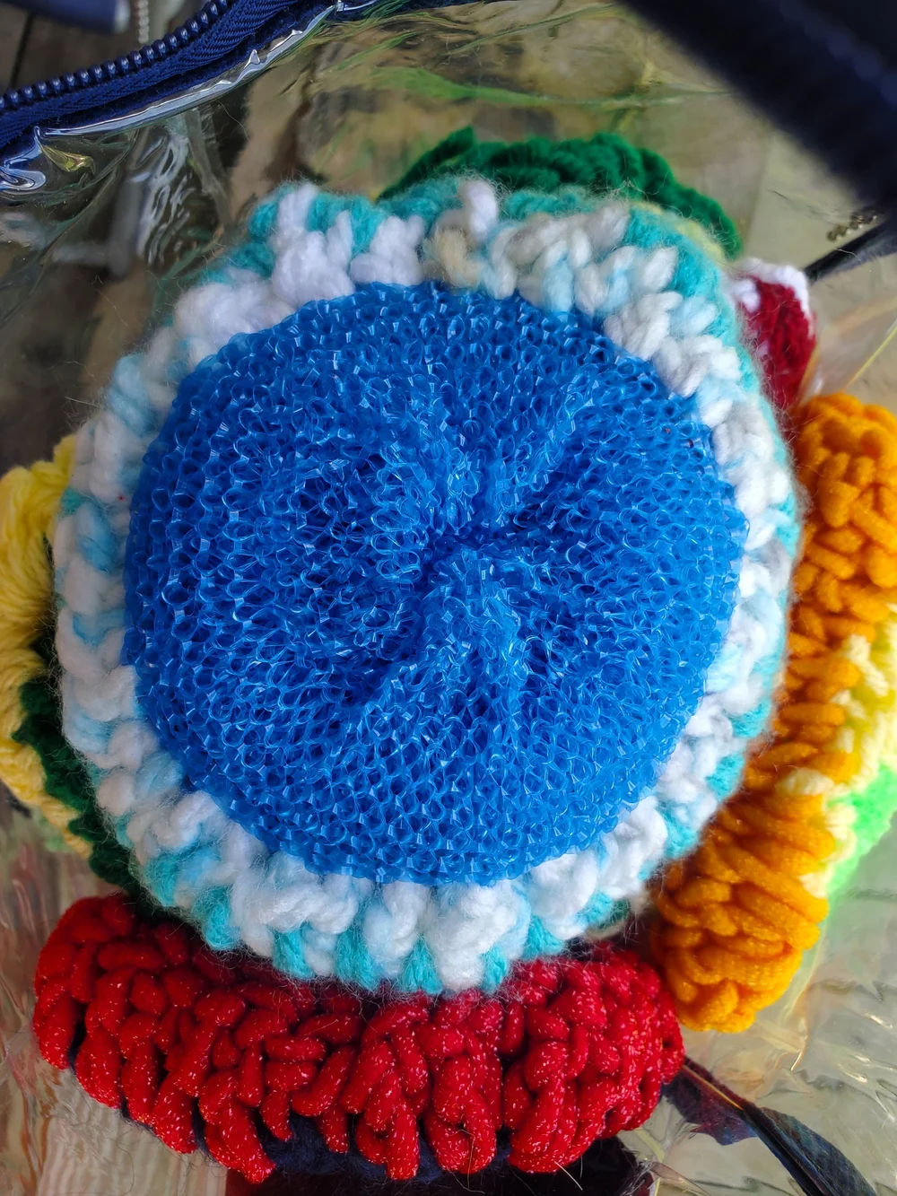 Hand Crafted Green and Yellow Crochet Dish Scrubber Set